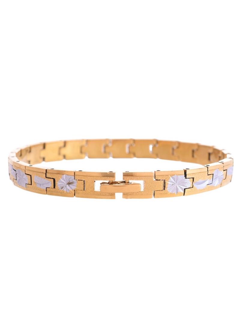 Mendouble Toned Textural Stainless Steel Bracelet