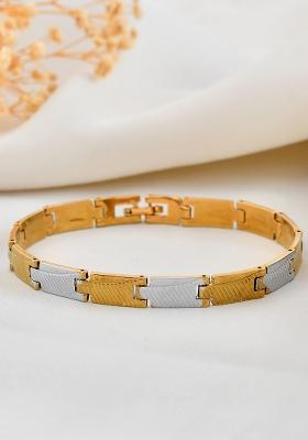 Dual Toned Alloy Bracelet For Men
