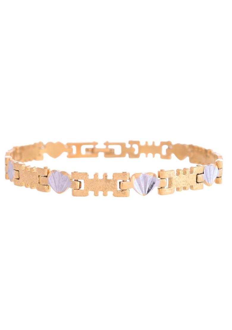 Gold And Silver Toned Stainless Steel Designer Bracelet For Men