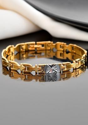 Dual Toned Textural Designer Bracelet For Men