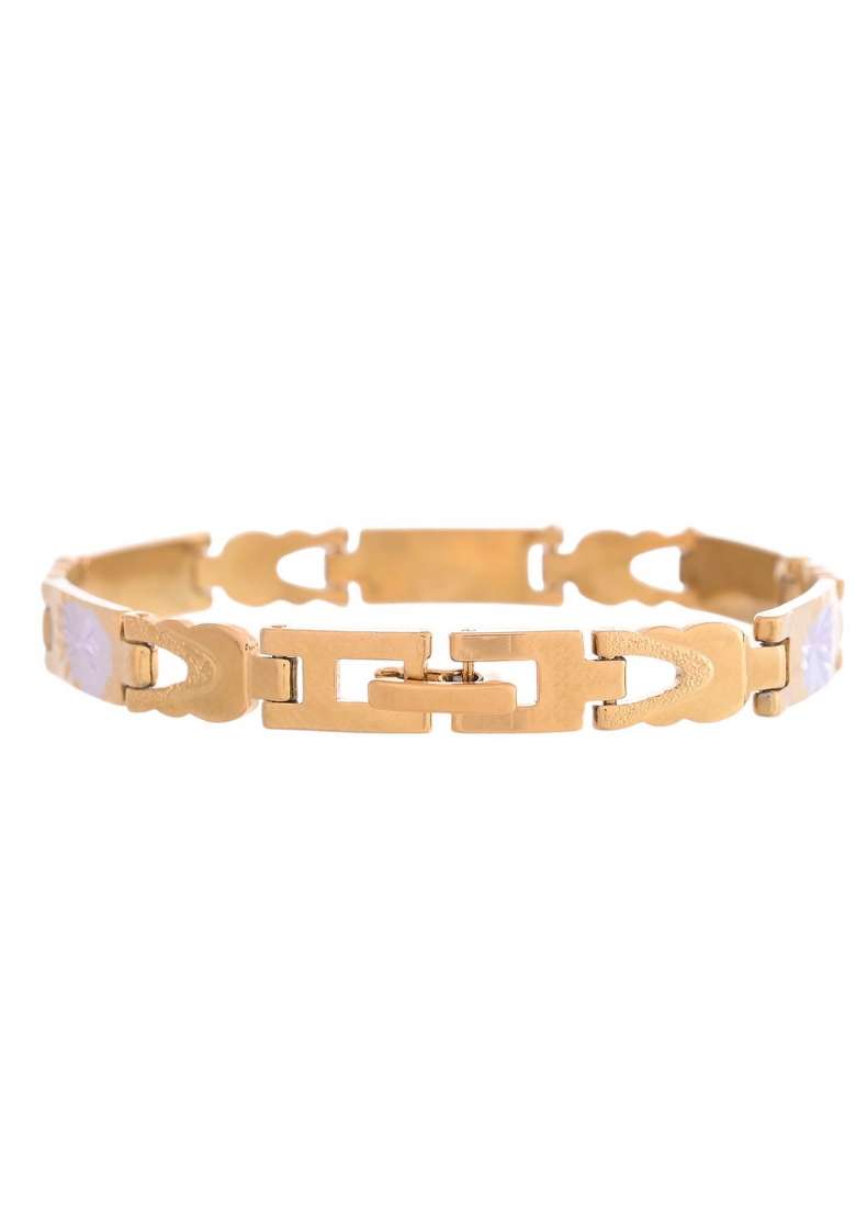 Double Toned Textural Designer Bracelet For Men - Indya