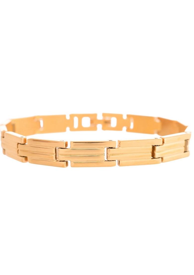 Gold Plated Linked Designed Bracelet For Men
