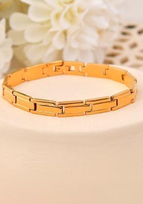 Gold Toned Linked Minimal Bracelet For Men