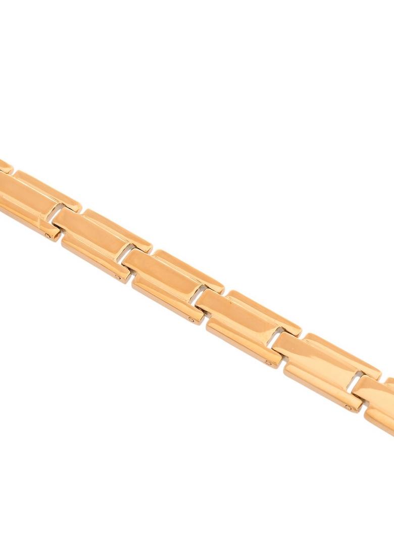 Gold Toned Linked Minimal Bracelet For Men