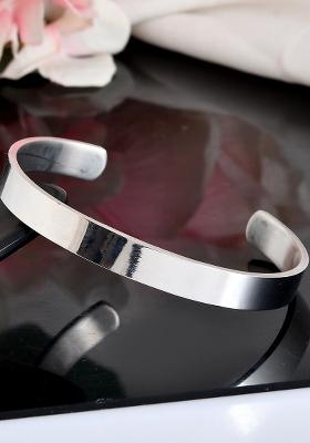 Silver Plated Stainless Steel Kada Bracelet