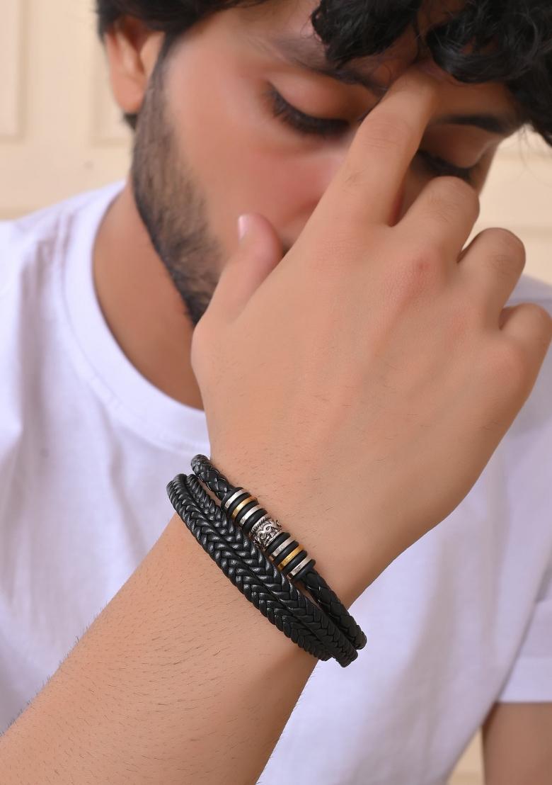 Men Leather Multistrand Bracelet