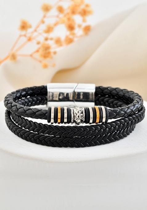 Men Leather Multistrand Bracelet