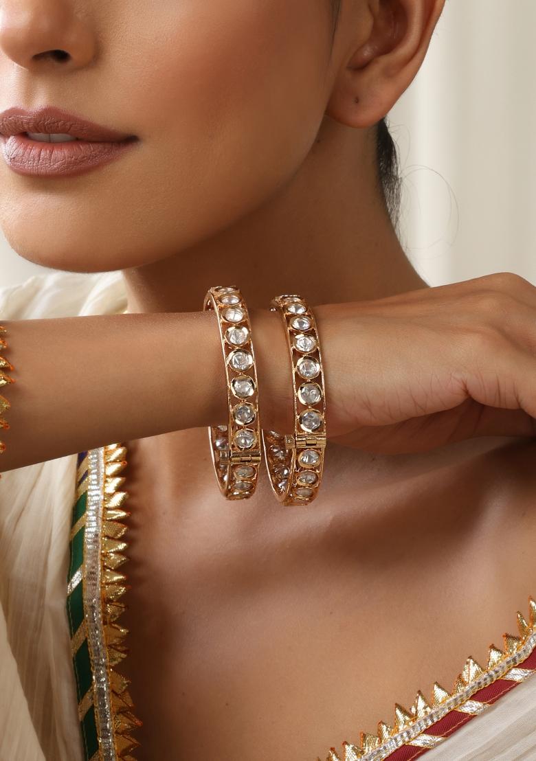 Rose Gold Polki Bangles