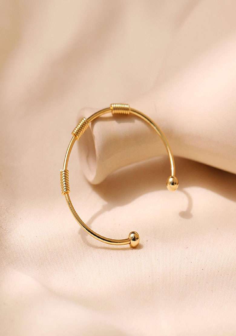 18K Gold Plated Waterproof Antitarnish Cuff Bracelet - Indya