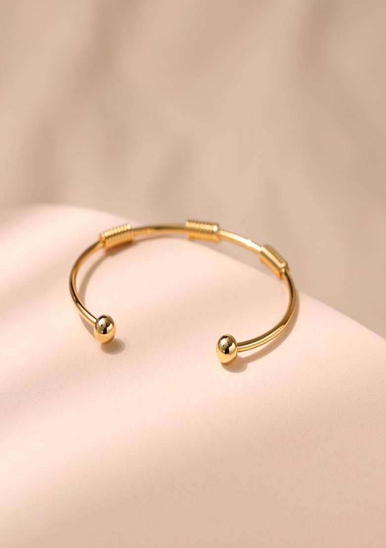 18K Gold Plated Waterproof Antitarnish Cuff Bracelet - Indya