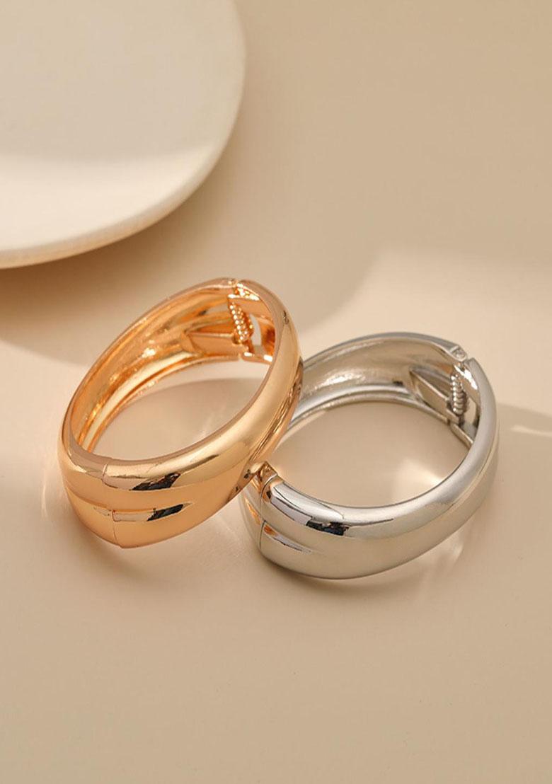 18K Silver Plated Waterproof Antitarnish Open Kada Bracelet