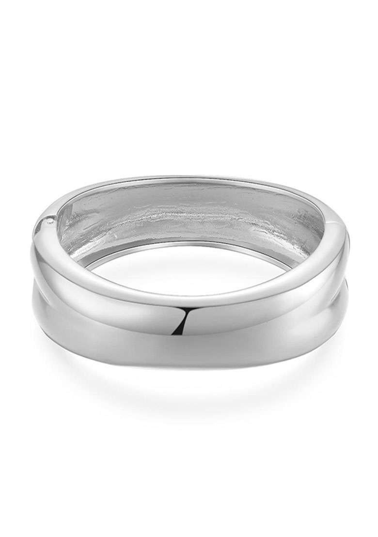 18K Silver Plated Waterproof Antitarnish Open Kada Bracelet - Indya