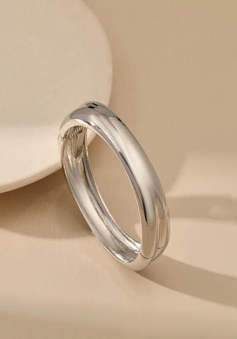 18K Silver Plated Waterproof Antitarnish Open Kada Bracelet