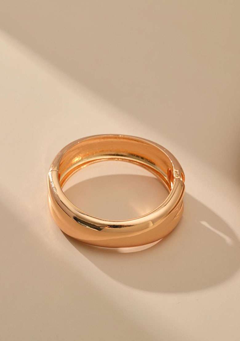 18K Gold Plated Waterproof Antitarnish Open Kada Bracelet - Indya