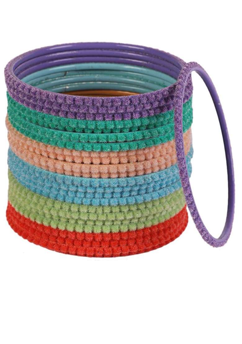 Set Of 24 Multi Coloured Bangle Set - Indya