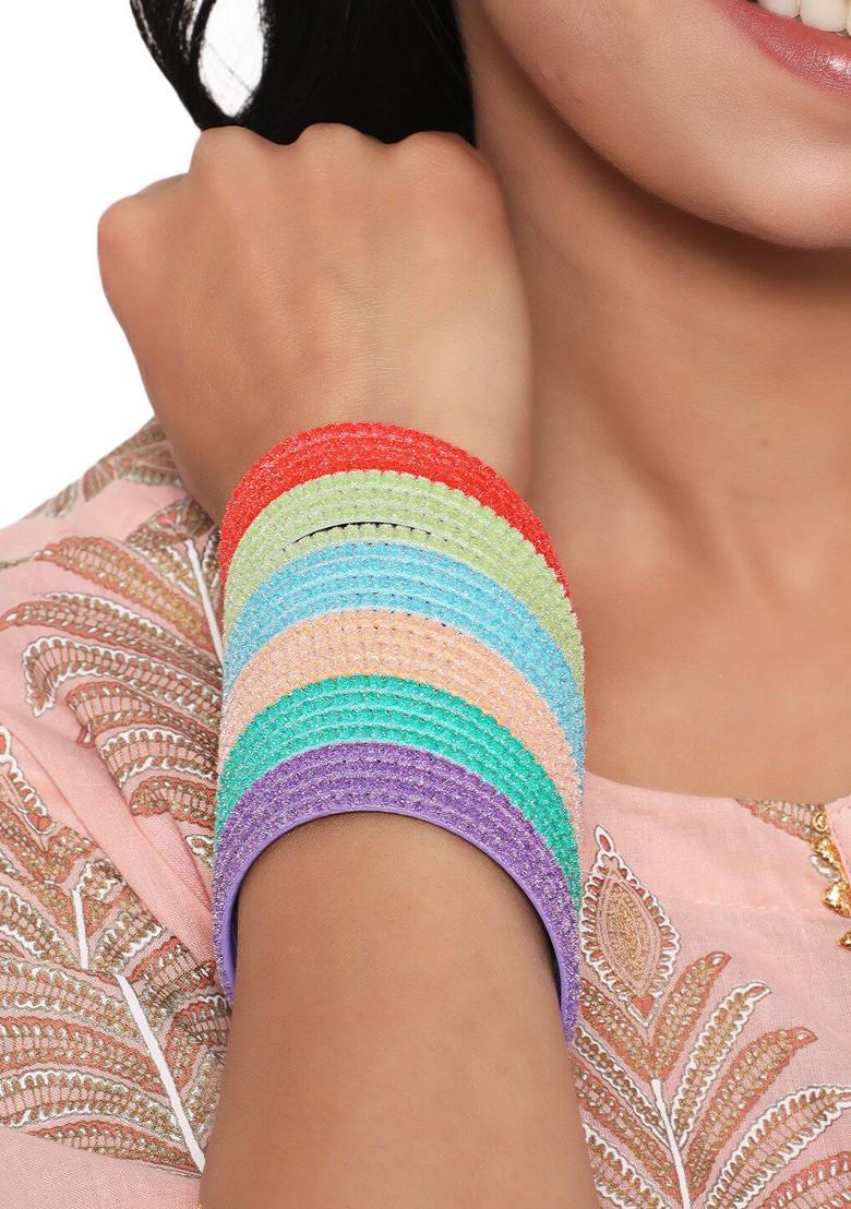 Set Of 24 Multi Coloured Bangle Set