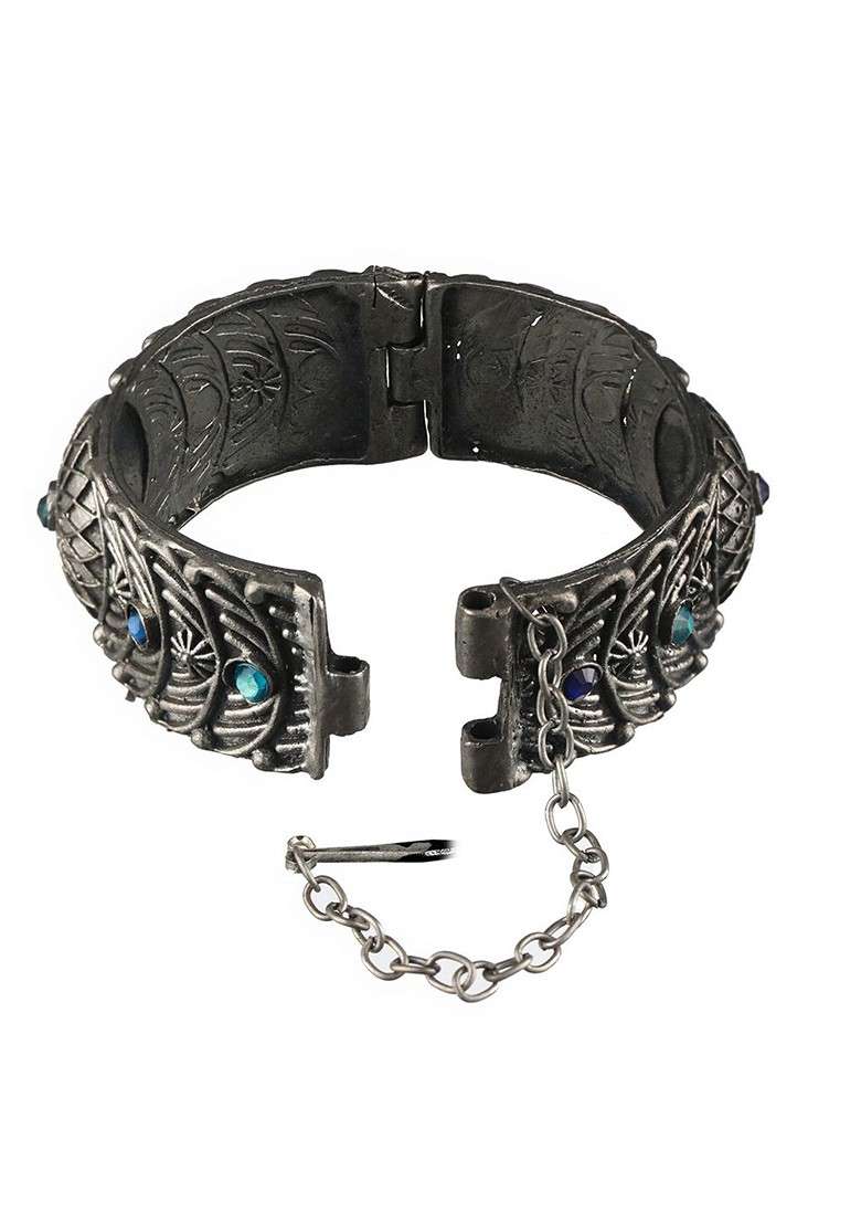 Women German Silver Antique Silver Plated Bangle Style Bracelet - Indya