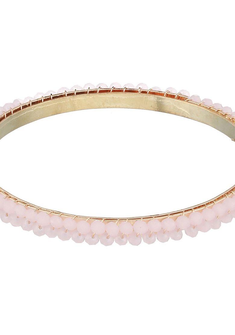 Set Of 2 Gold Plated Crystal Beaded Bangles