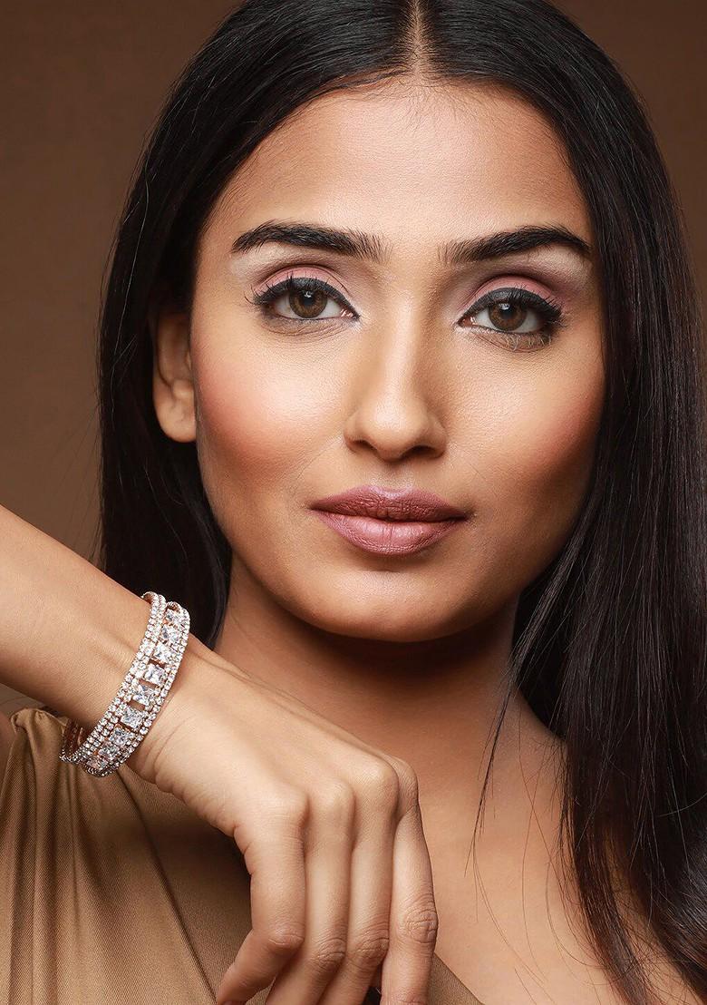 Women Rose Gold Plated Kada Bracelet