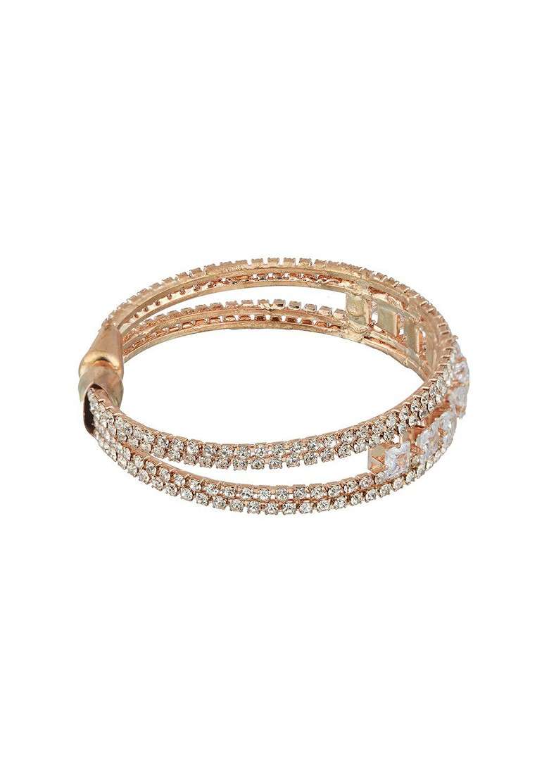 Women Rose Gold Plated Kada Bracelet - Indya