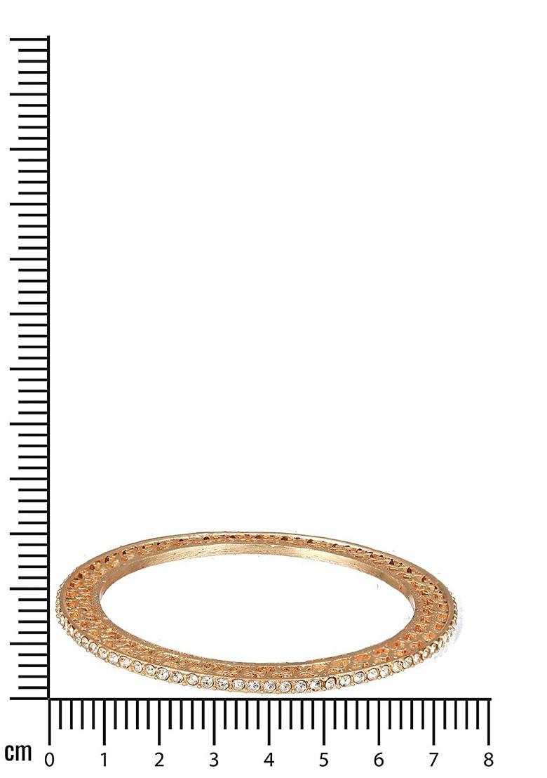 Set Of 4 Gold Plated Cz Studded Bangles