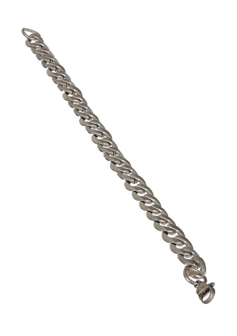 Men Silver Plated Stainless Steel Link Bracelet