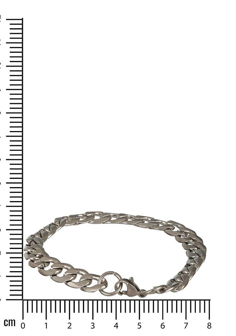 Men Silver Plated Stainless Steel Link Bracelet