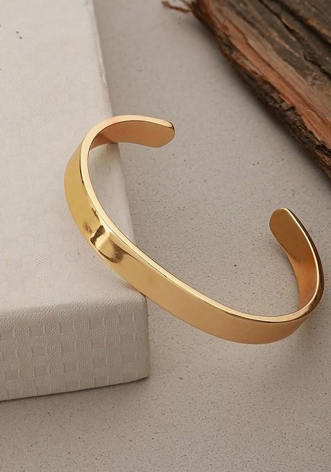 Men Gold Plated Cuff Bracelet
