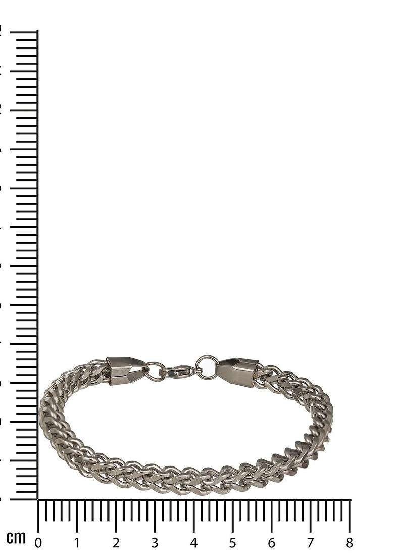Men Rhodium Plated Stainless Steel Link Bracelet - Indya
