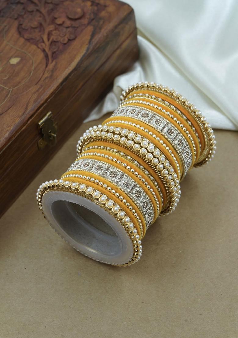 Yellow Traditional Metal Bangle Set