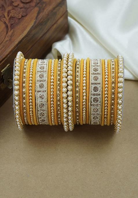 Yellow Traditional Metal Bangle Set