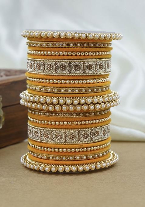 Yellow Traditional Metal Bangle Set