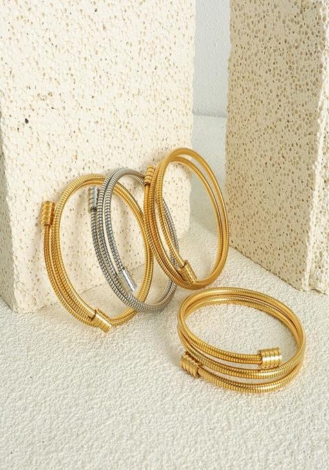 18K Gold Plated Waterproof Anti Tarnish Wraparound Snake Bone Bracelet