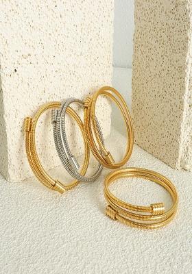 18K Silver Plated Waterproof Anti Tarnish Wraparound Snake Bone Bracelet