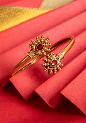 Women Brass Gold Plated Bangle Style Bracelet