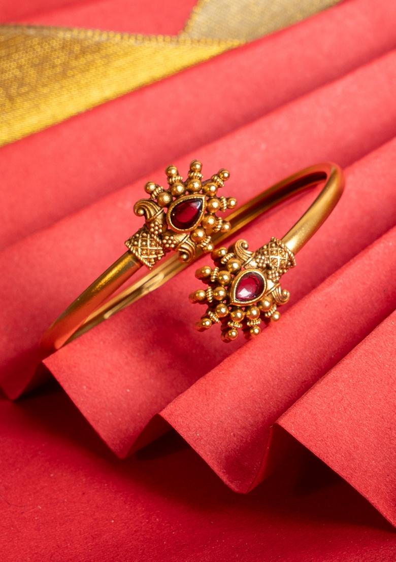 Women Brass Gold Plated Bangle Style Bracelet