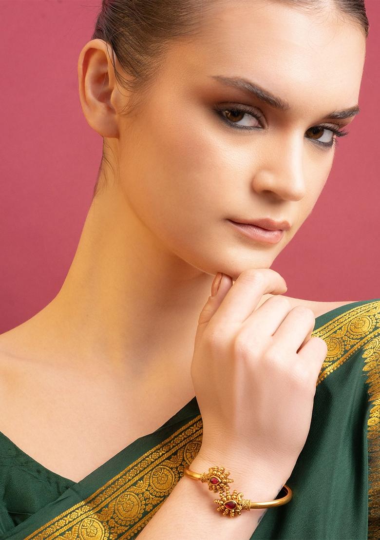 Women Brass Gold Plated Bangle Style Bracelet