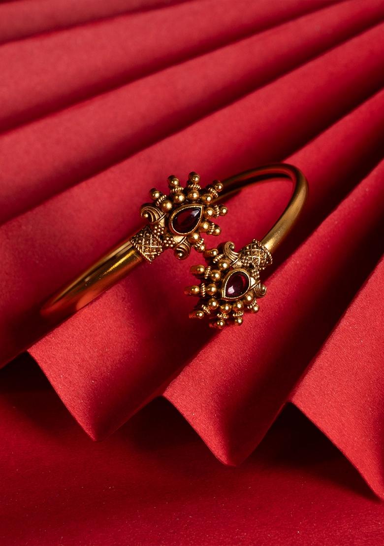 Women Brass Gold Plated Bangle Style Bracelet