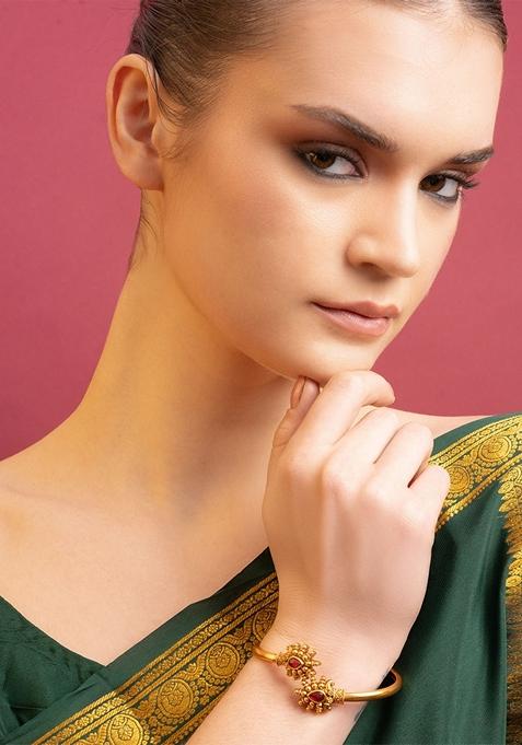 Women Brass Gold Plated Bangle Style Bracelet