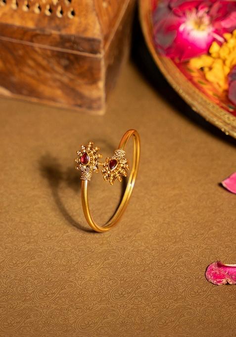 Women Brass Gold Plated Bangle Style Bracelet