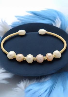 Multicolor Gold Plated Alloy Pearl Bracelet