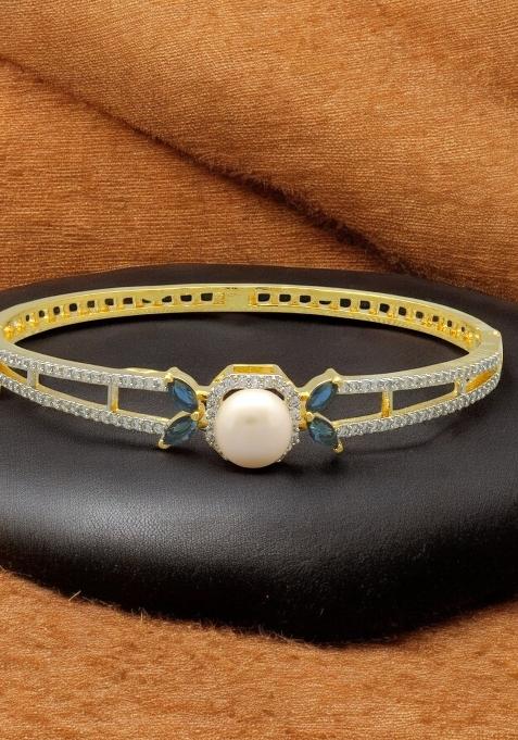 White Gold Plated Alloy Pearl Bracelet