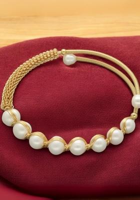White Gold Plated Alloy Pearl Bracelet