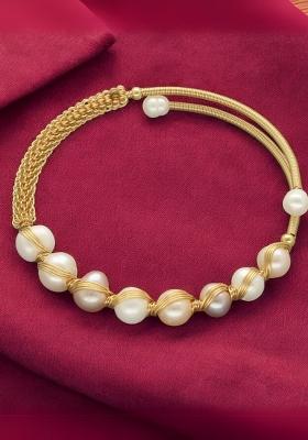 Multicolor Gold Plated Alloy Pearl Bracelet
