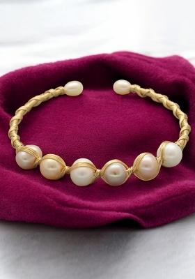 Multicolor Gold Plated Alloy Pearl Bracelet
