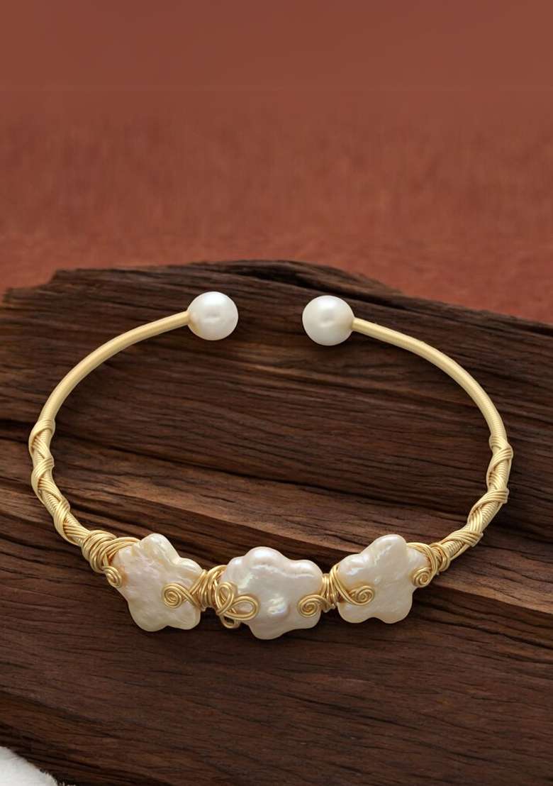 White Gold Plated Alloy Bracelet - Indya