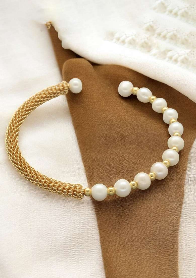 White Gold Plated Alloy Bracelet - Indya