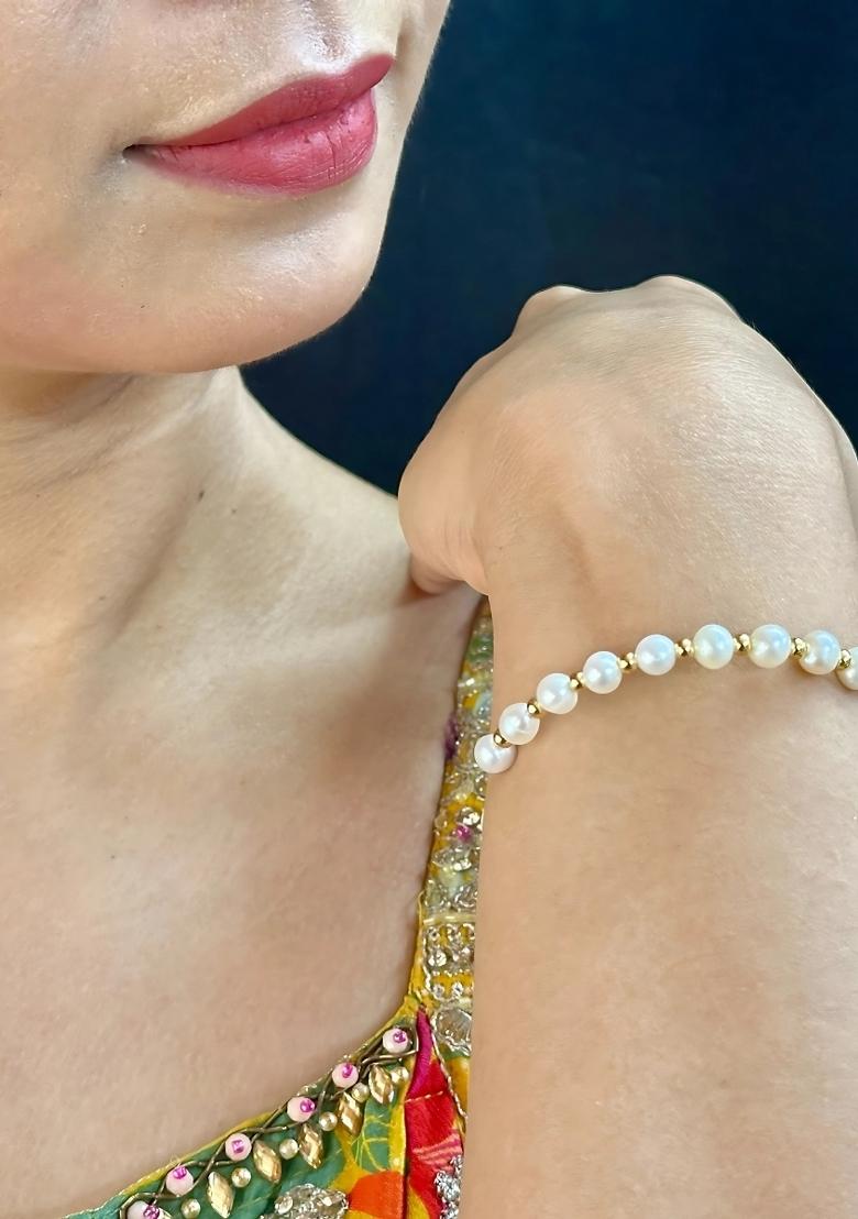 White Gold Plated Alloy Bracelet - Indya