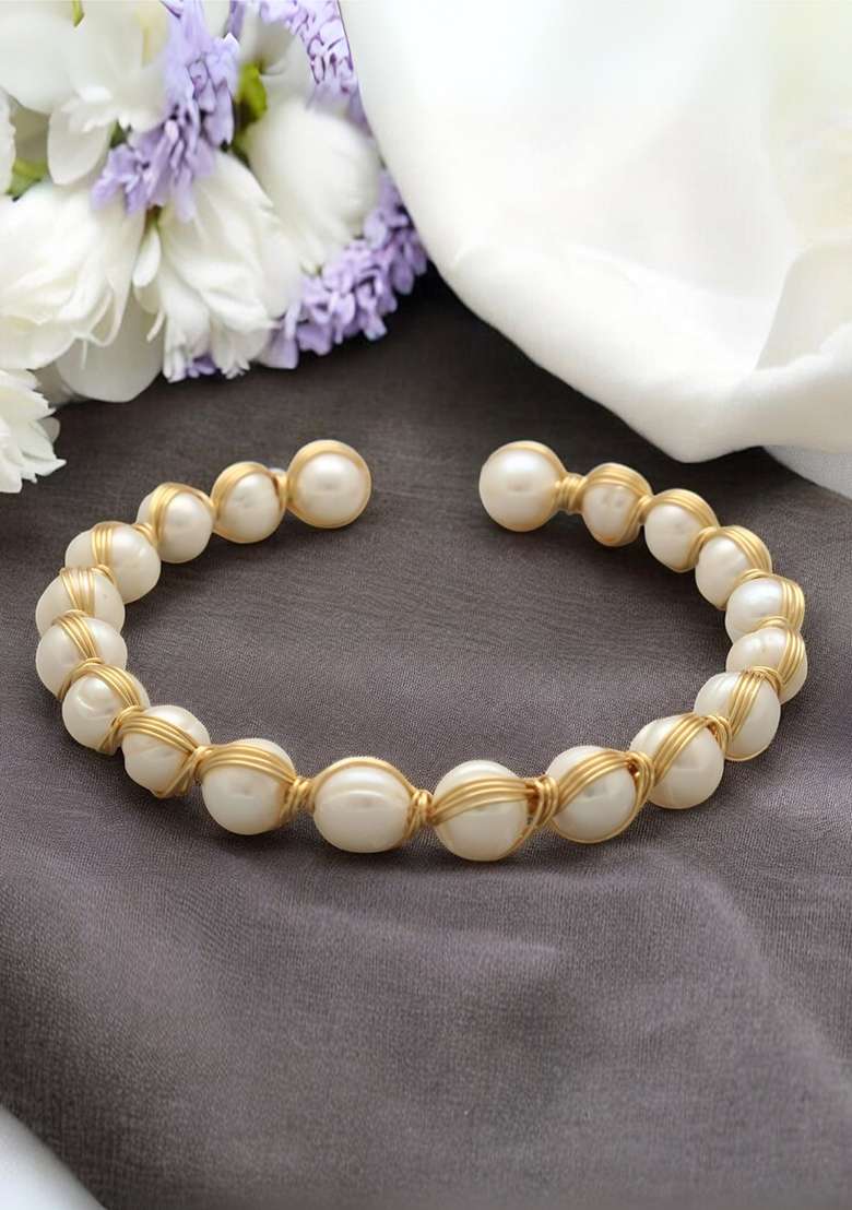 White Gold Plated Alloy Bracelet - Indya