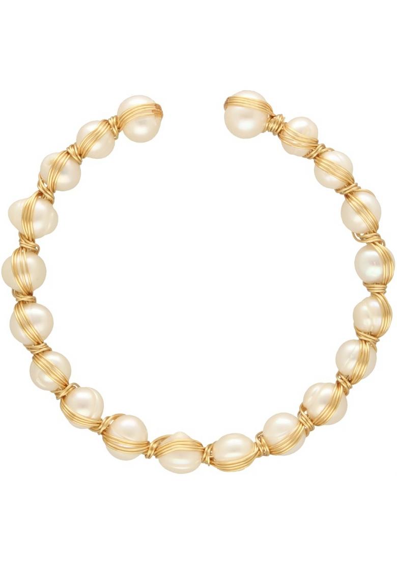 White Gold Plated Alloy Bracelet - Indya